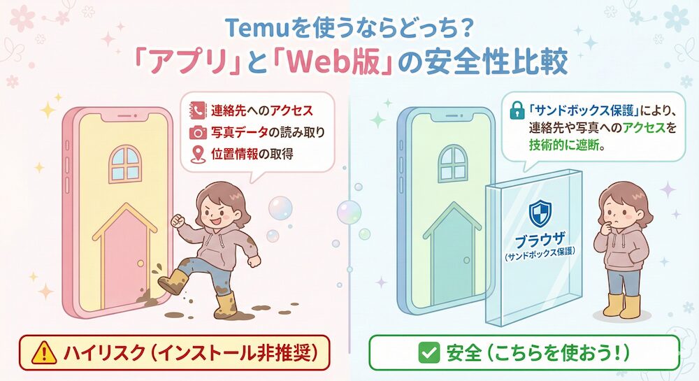 Temuのアプリは使わず、必ずWeb版で開くべき理由