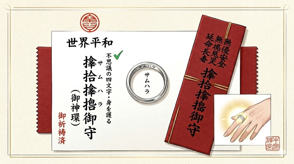 なぜサムハラ神社には特別な「指輪のお守り」があるのかのイラスト
